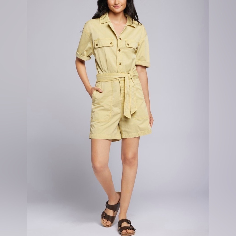 NWT CURRENT/ELLIOTT, THE SERENITY ROMPER, SMALL IN MAIZE YELLOW